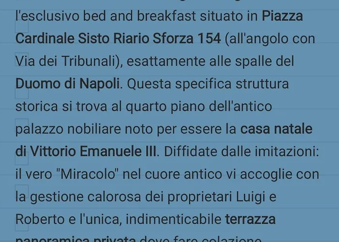 Bed and Breakfast Il Miracolo Napoli